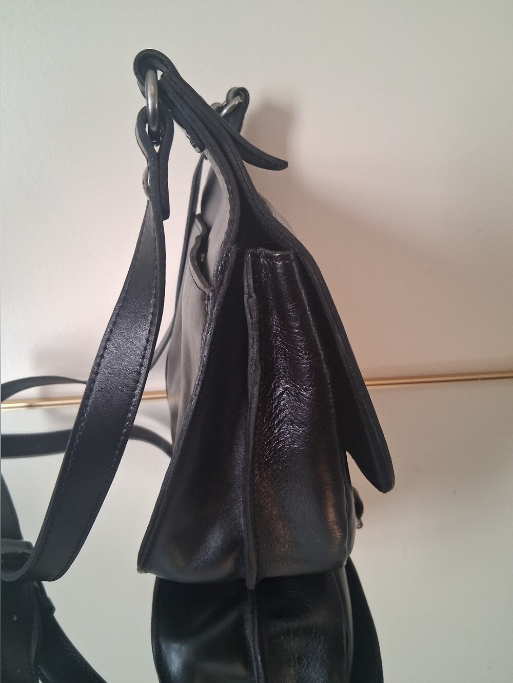 Patrica Nash London Saddle Heritage Black Leather Crossbody Bag - Picture 6 of 12